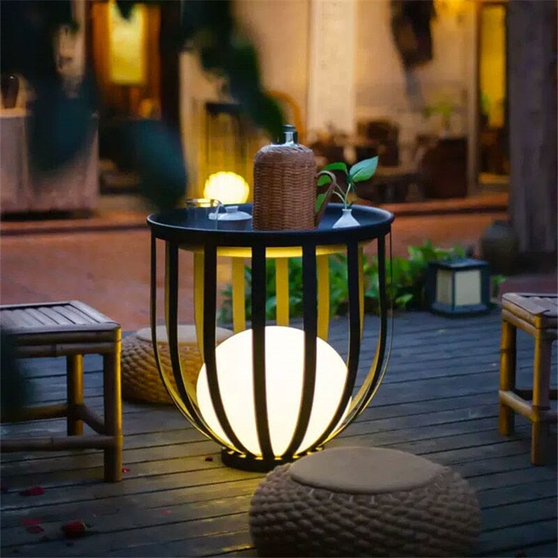 Nova GardenGlow | Solar Tafellamp met Bloempot – LED Buitenlamp – Roestvrij & Weerbestendig – Moderne Tuinverlichting
