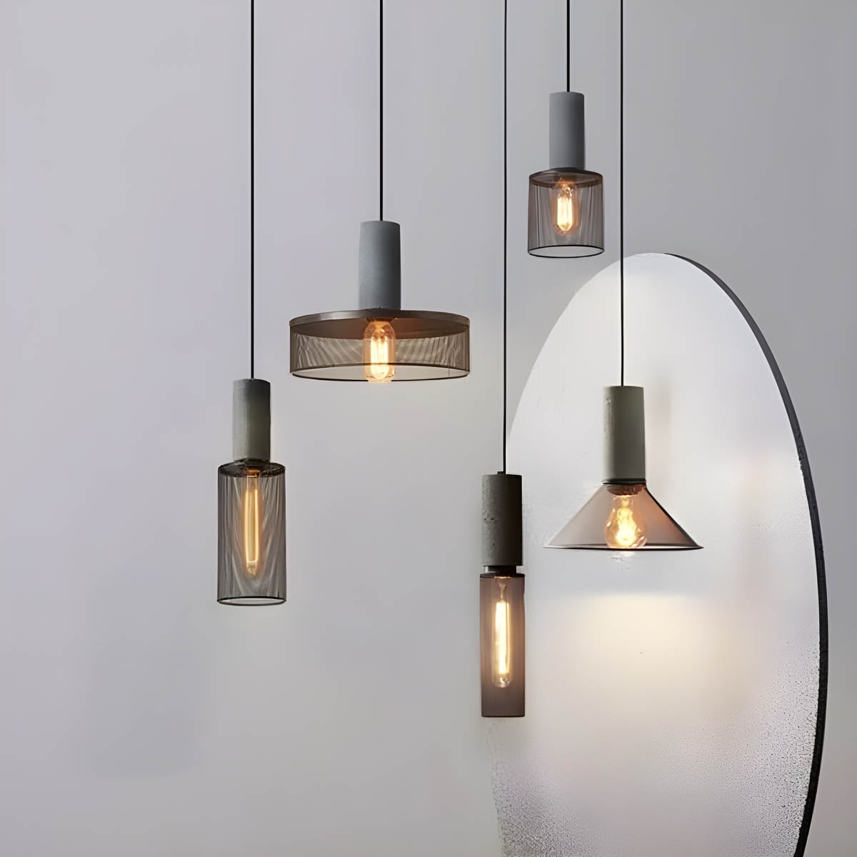 FERROX Hanglamp – Beton & IJzer in Industrieel Design – LED met E27 Fitting
