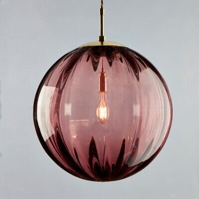 SOLENZA Glazen Bol Hanglamp – Warme Sfeerverlichting met Kristalaccenten