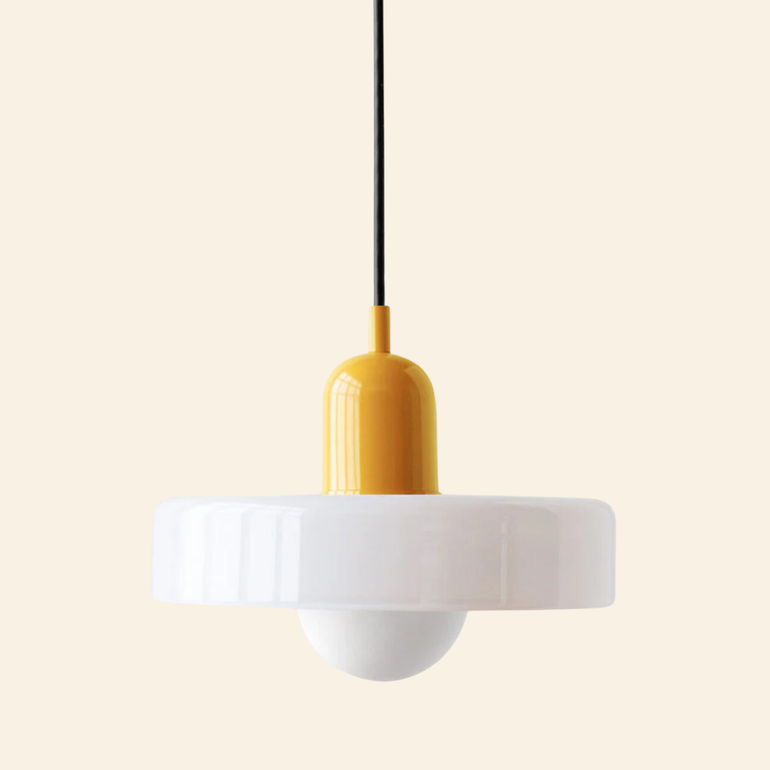 Macaron- hanglamp met gekleurd glas en modern design