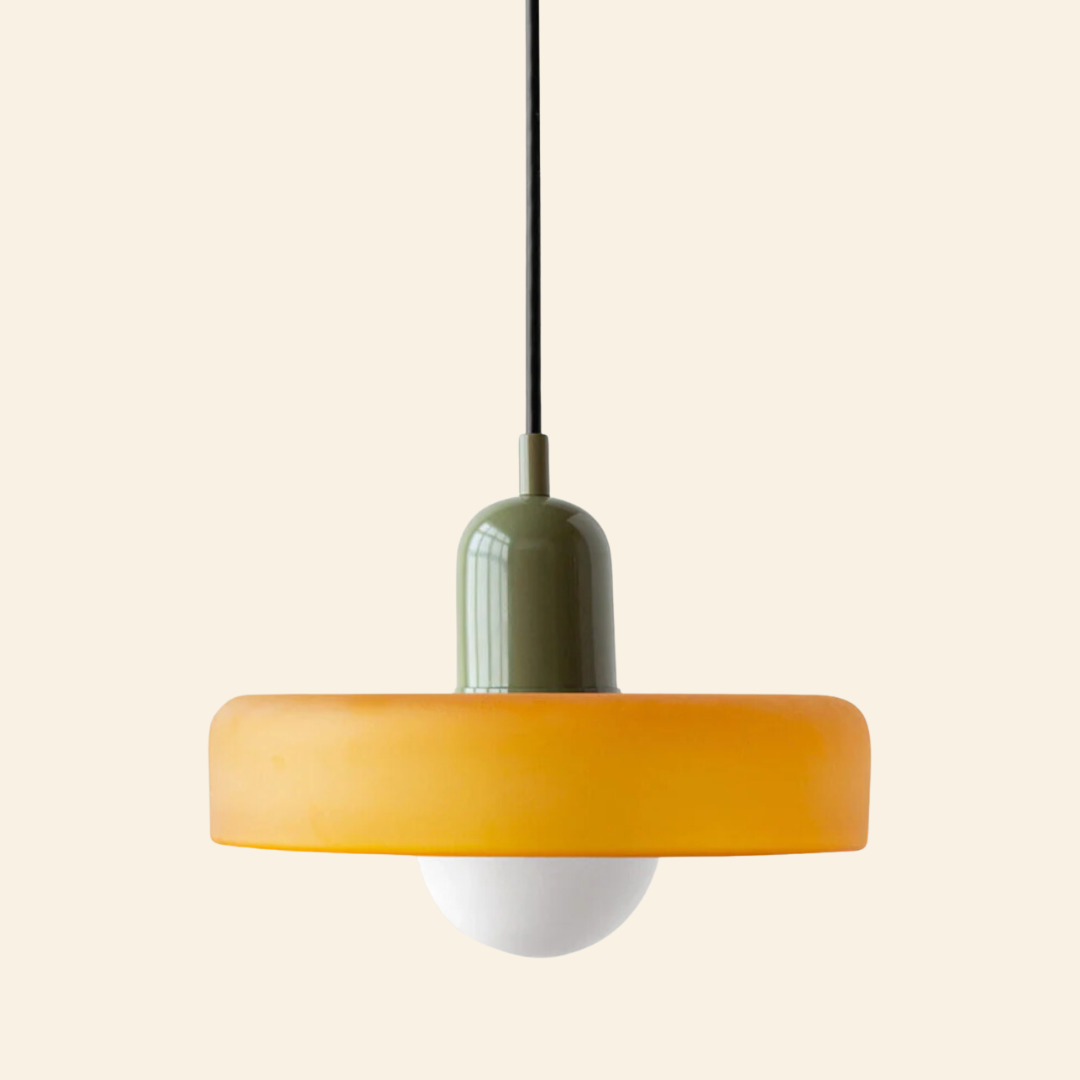 Macaron- hanglamp met gekleurd glas en modern design