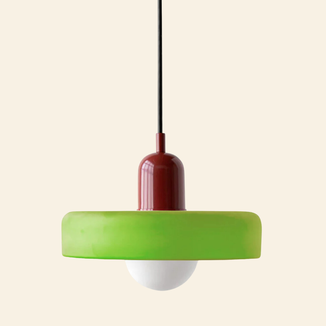 Macaron- hanglamp met gekleurd glas en modern design