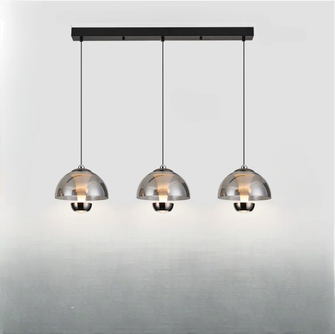 LUMÉRIA | Hanglamp met 3 Amber Glazen Kappen – LED – Verstelbaar – 70 cm – Warm tot Koud Licht