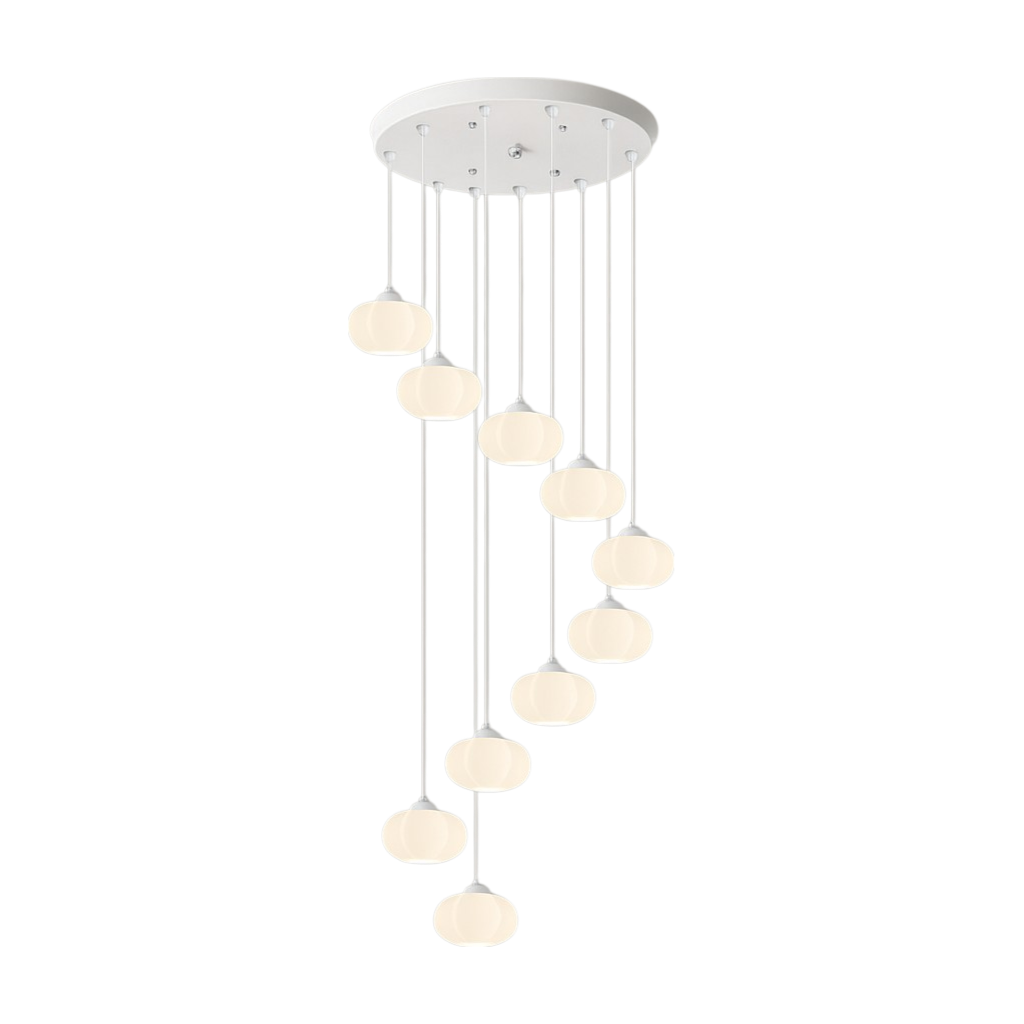 Decolure | Art Deco Kroonluchter voor Trappenhal – Crèmekleurig LED Design