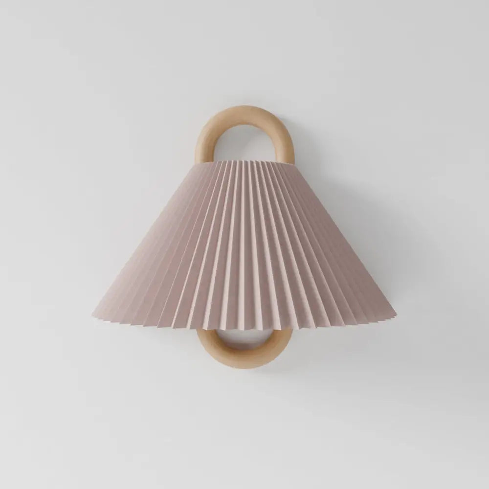 Aine – Wandlamp van Hout & Textiel – Minimalistisch Vintage Design – Warm Diffuus Licht – 34x30 cm
