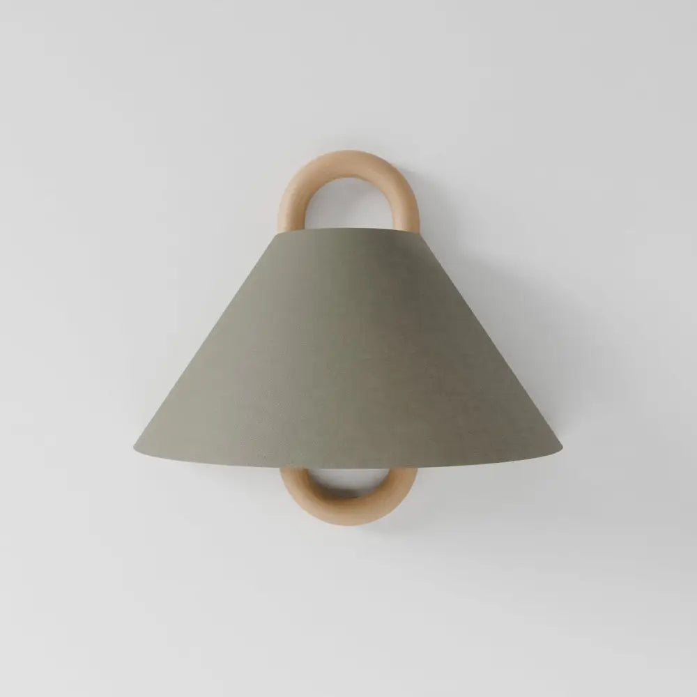 Aine – Wandlamp van Hout & Textiel – Minimalistisch Vintage Design – Warm Diffuus Licht – 34x30 cm