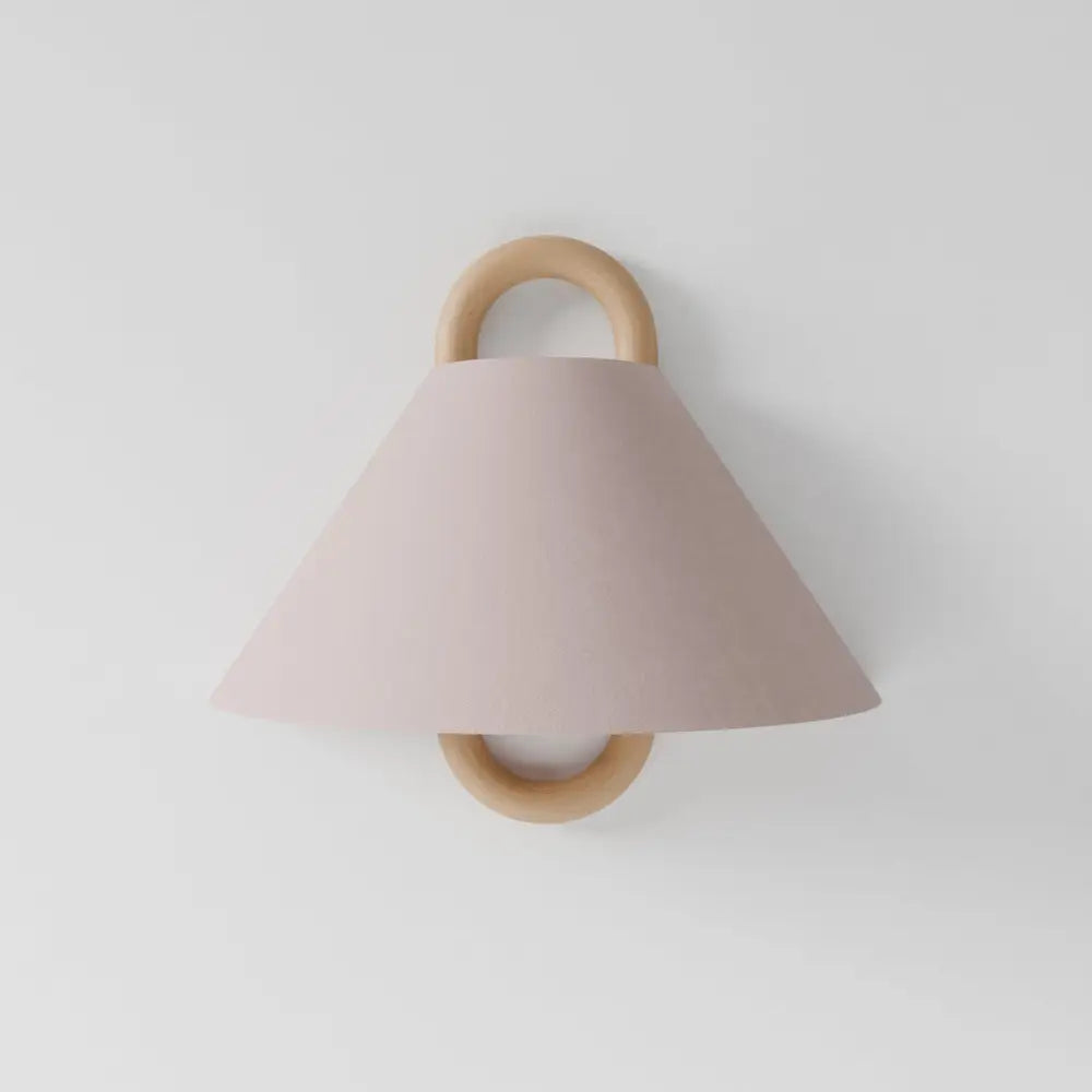 Aine – Wandlamp van Hout & Textiel – Minimalistisch Vintage Design – Warm Diffuus Licht – 34x30 cm