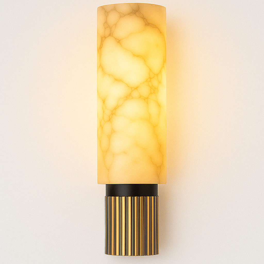 Ansu – Wandlamp van Alabaster Marmer | Luxe LED Verlichting | 37 cm Hoog