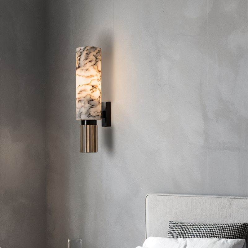 Ansu – Wandlamp van Alabaster Marmer | Luxe LED Verlichting | 37 cm Hoog