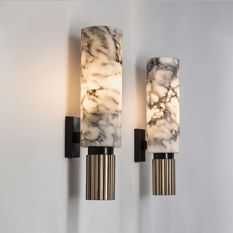 Ansu – Wandlamp van Alabaster Marmer | Luxe LED Verlichting | 37 cm Hoog