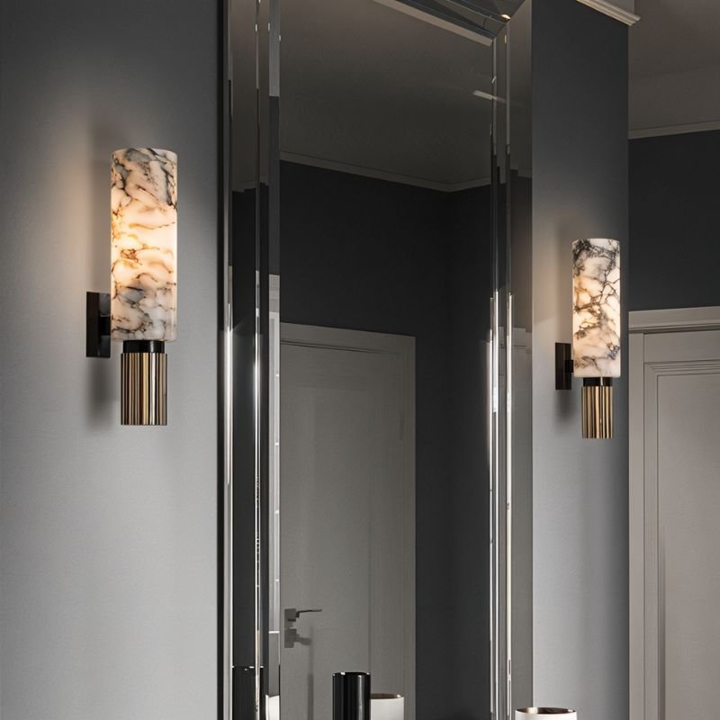 Ansu – Wandlamp van Alabaster Marmer | Luxe LED Verlichting | 37 cm Hoog