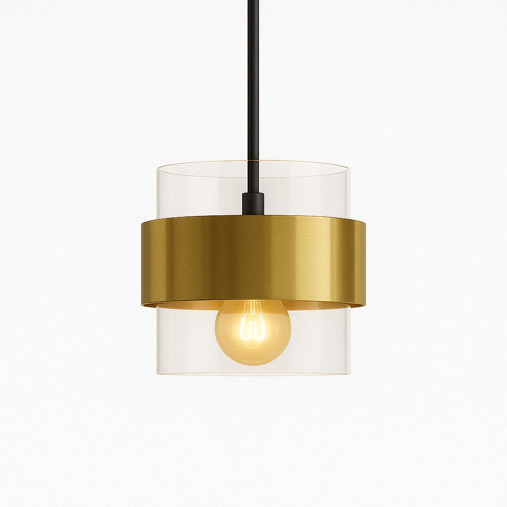 Azenor – Hanglamp van Glas & Messing | Modern Design | LED | 20x13 cm