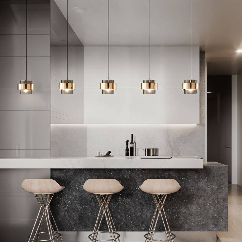 Azenor – Hanglamp van Glas & Messing | Modern Design | LED | 20x13 cm