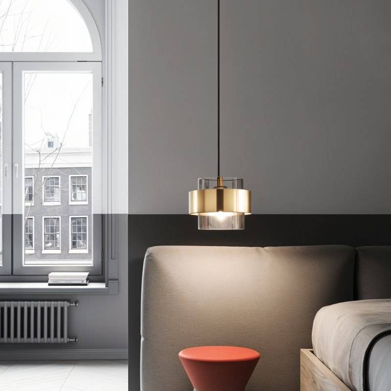 Azenor – Hanglamp van Glas & Messing | Modern Design | LED | 20x13 cm
