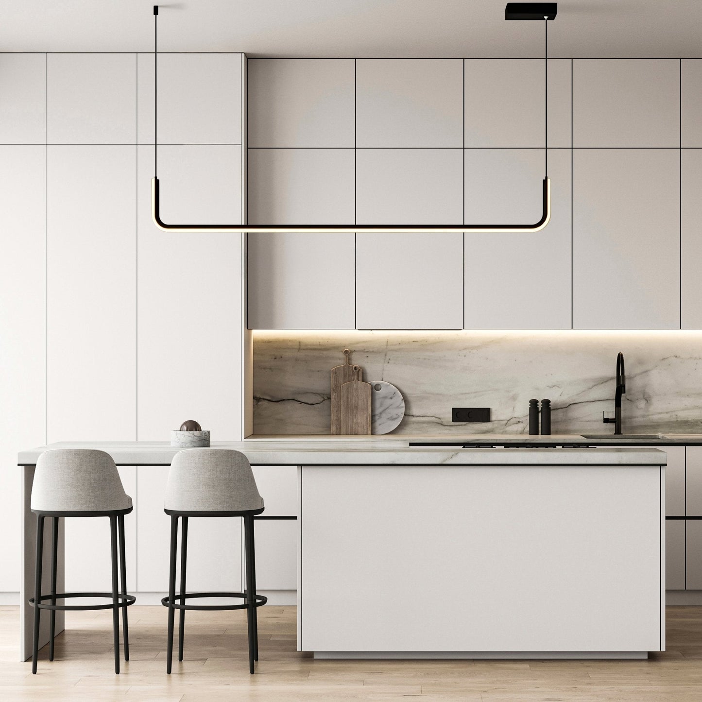 Lumivault | Moderne Hanglamp – Zwart of Goud – Dimbare LED – Voor Eettafel of Keuken