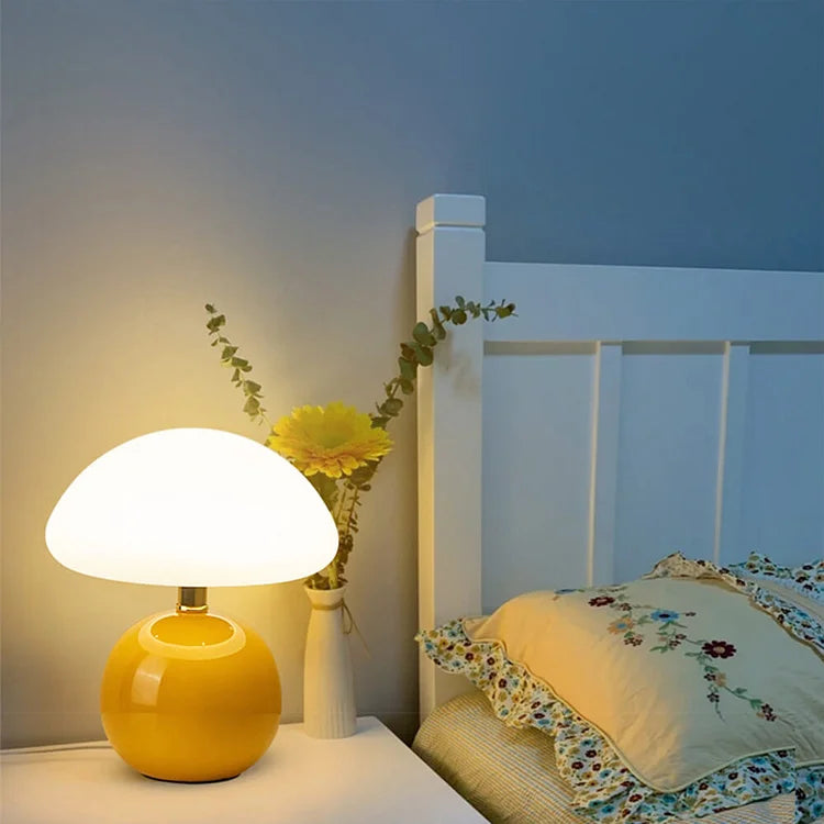 CrèmeMushroom - Elegante paddestoel tafellamp