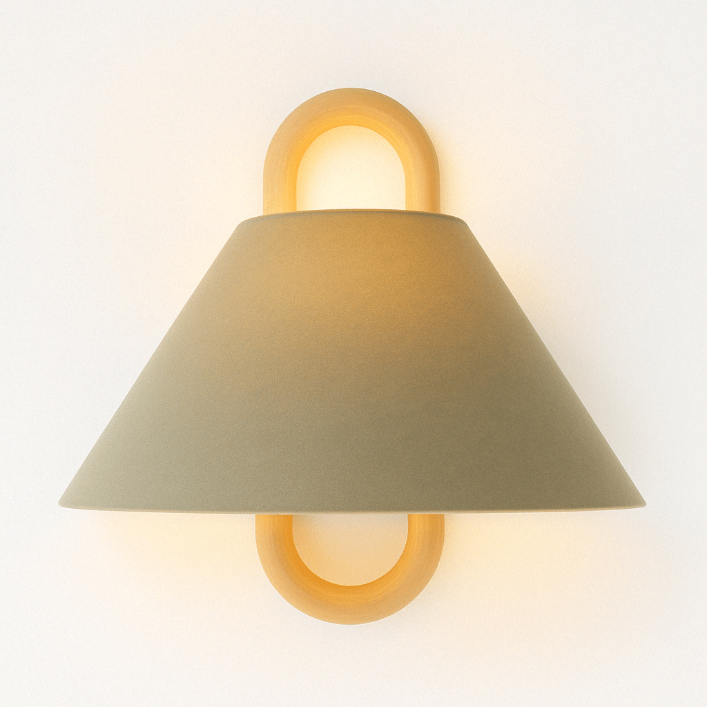 Aine – Wandlamp van Hout & Textiel – Minimalistisch Vintage Design – Warm Diffuus Licht – 34x30 cm