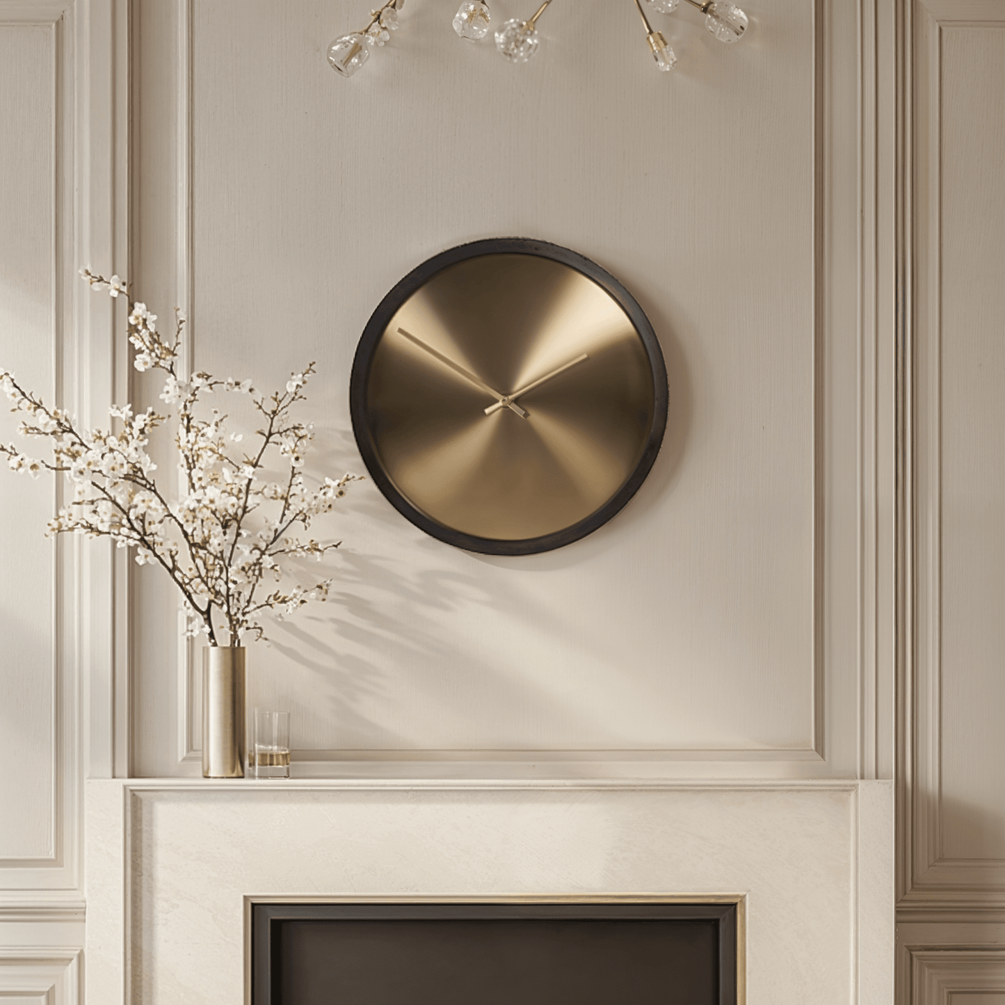 NoirChrono | Luxe Zwart-Messing Wandklok