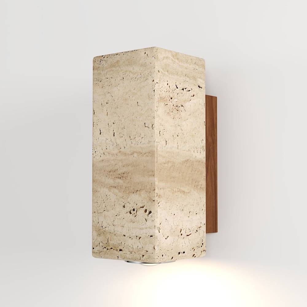 Travilo – Wandlamp van Travertijn | Modern Design | Warm LED