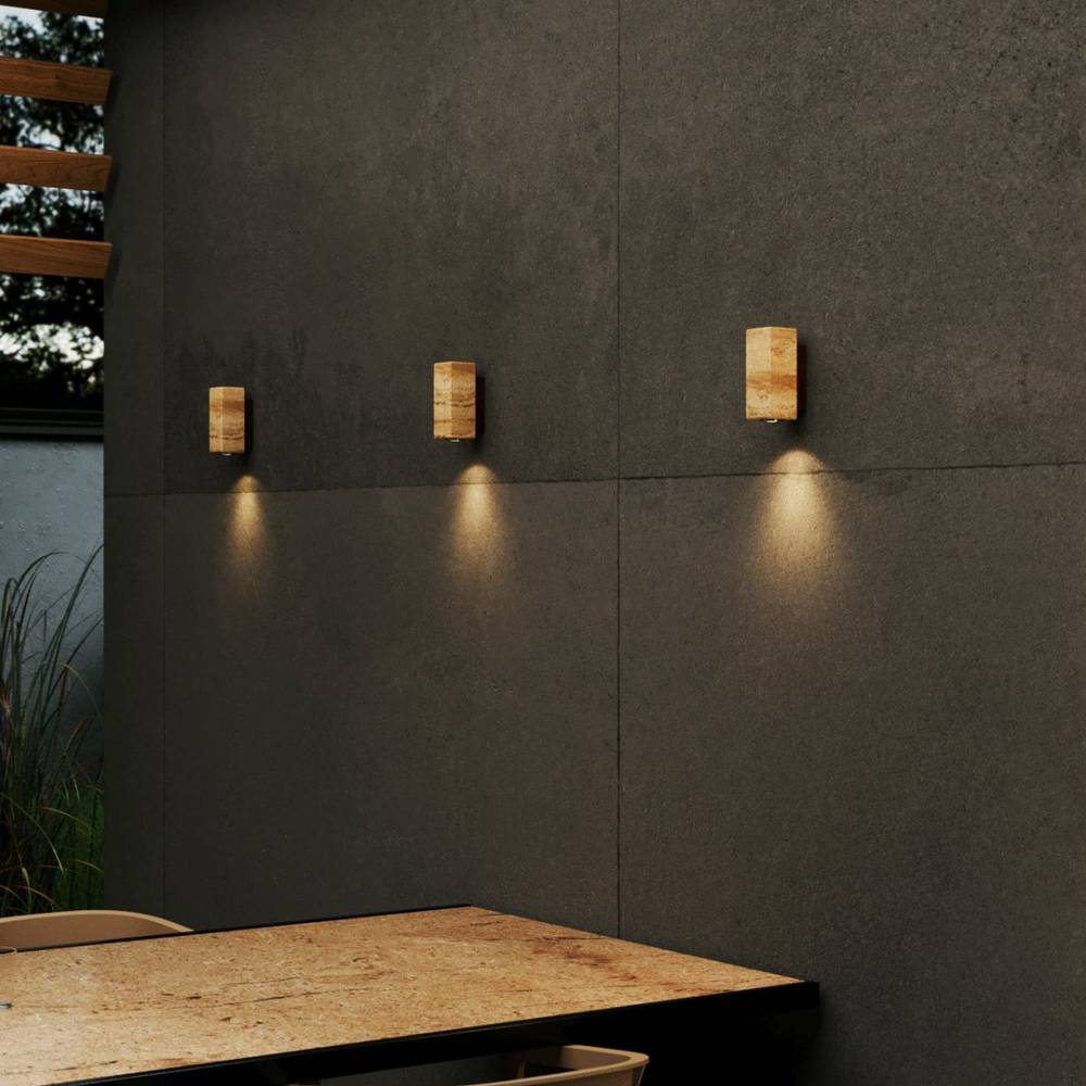 Travilo – Wandlamp van Travertijn | Modern Design | Warm LED