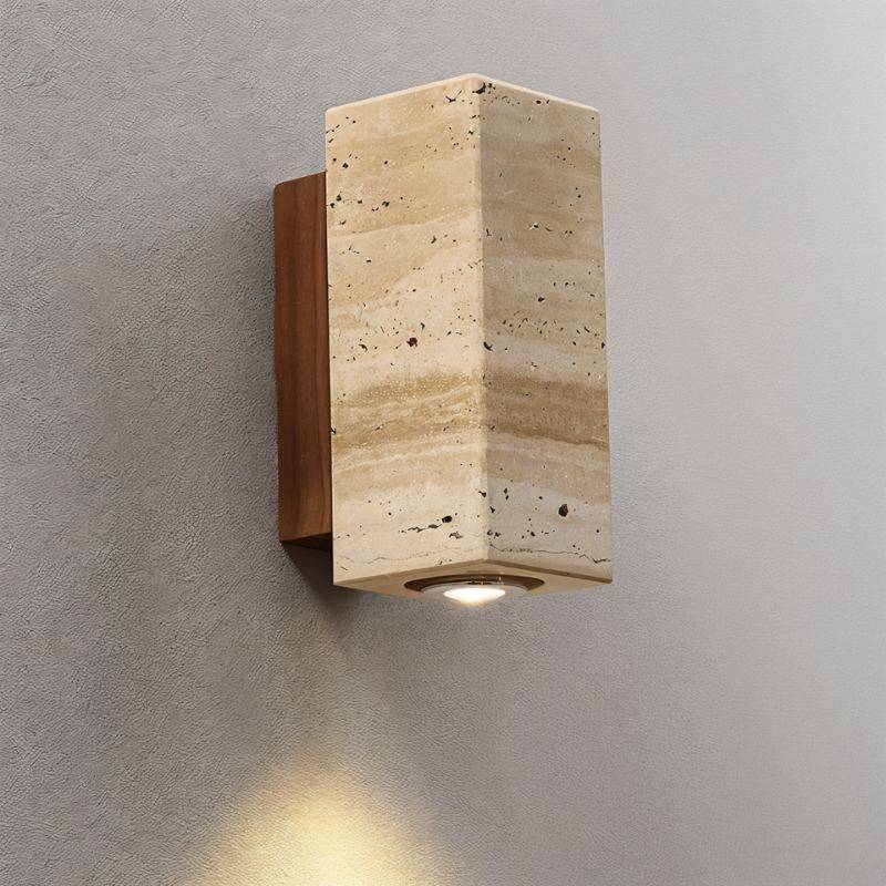 Travilo – Wandlamp van Travertijn | Modern Design | Warm LED