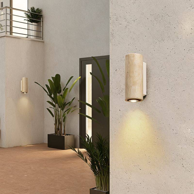 Travilo – Wandlamp van Travertijn | Modern Design | Warm LED