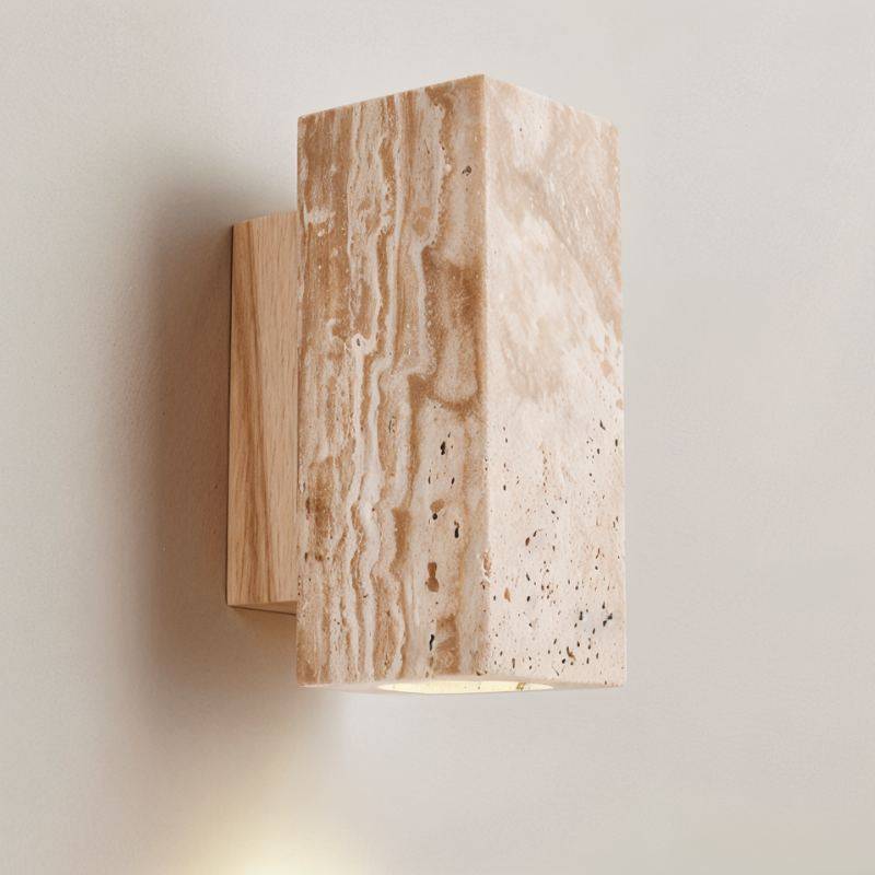 Travilo – Wandlamp van Travertijn | Modern Design | Warm LED