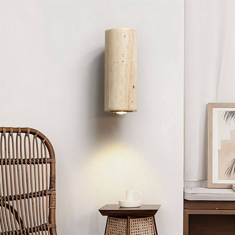 Travilo – Wandlamp van Travertijn | Modern Design | Warm LED
