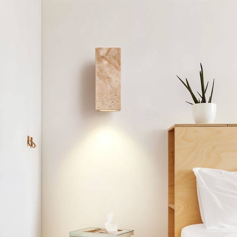 Travilo – Wandlamp van Travertijn | Modern Design | Warm LED