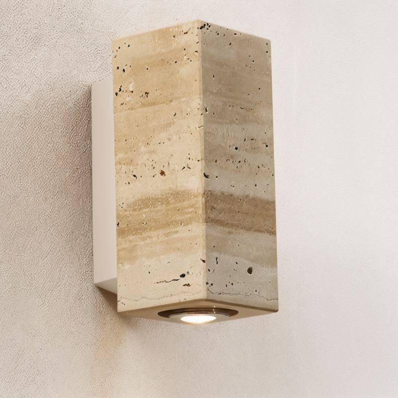 Travilo – Wandlamp van Travertijn | Modern Design | Warm LED