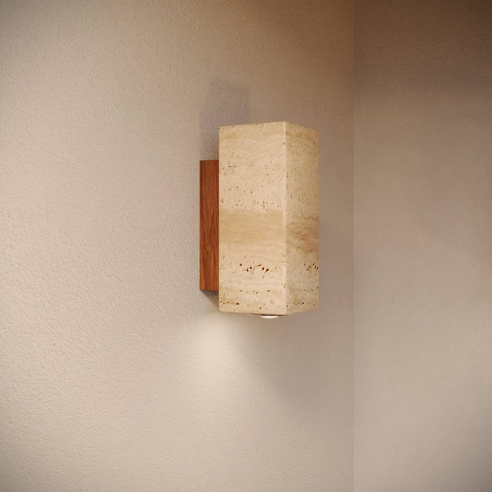 Travilo – Wandlamp van Travertijn | Modern Design | Warm LED