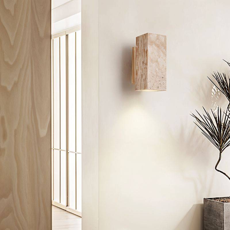 Travilo – Wandlamp van Travertijn | Modern Design | Warm LED
