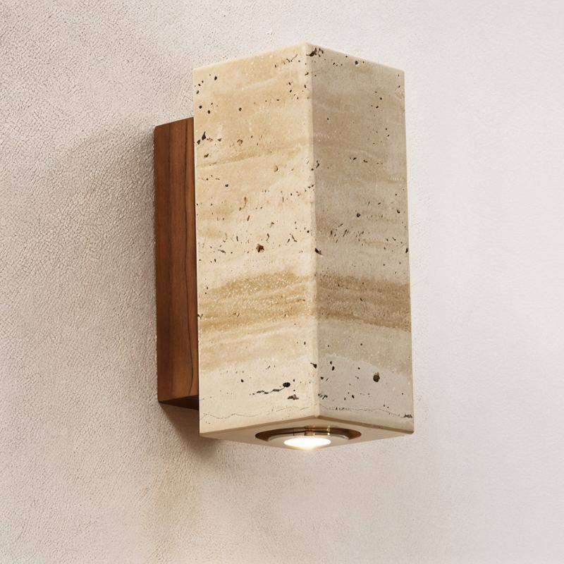 Travilo – Wandlamp van Travertijn | Modern Design | Warm LED