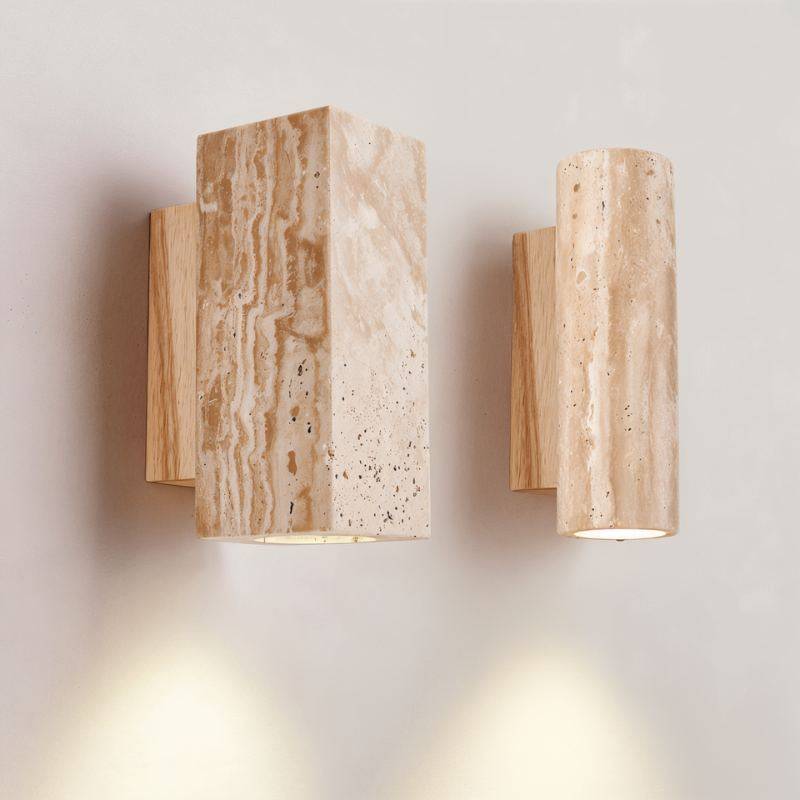 Travilo – Wandlamp van Travertijn | Modern Design | Warm LED