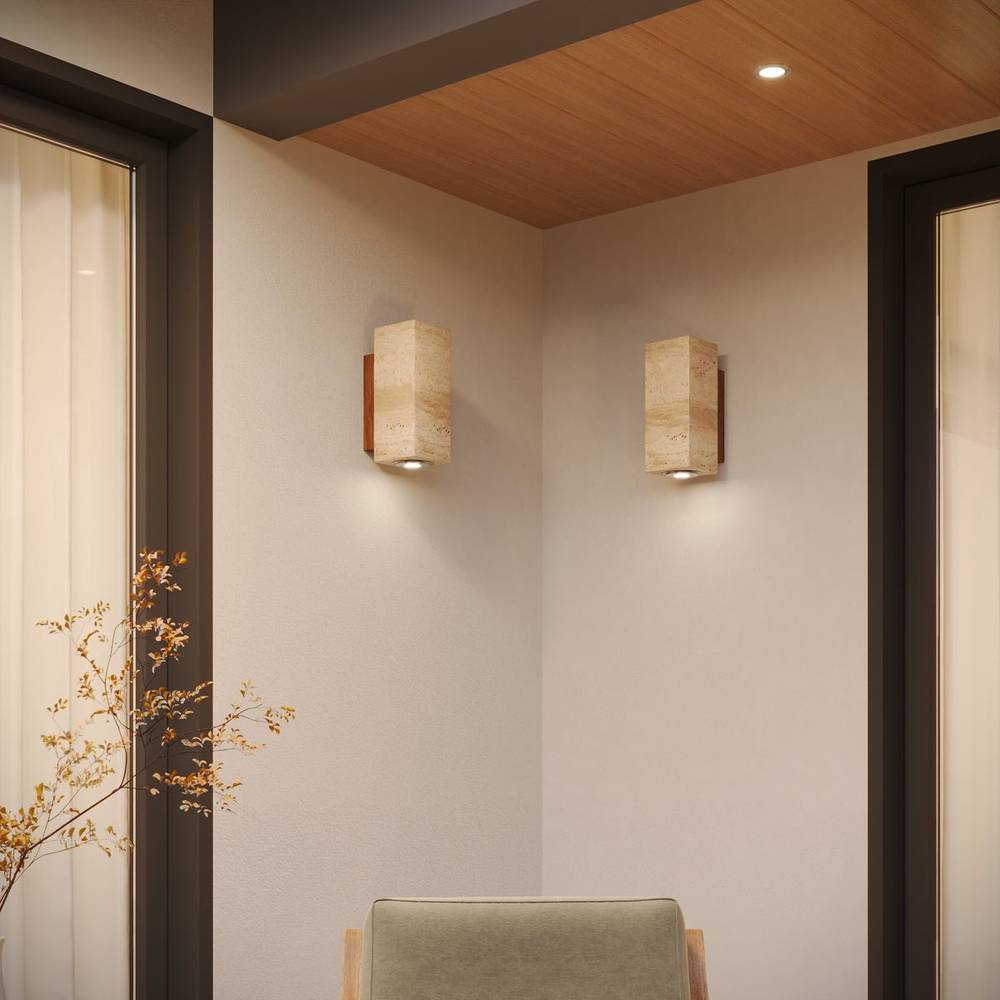 Travilo – Wandlamp van Travertijn | Modern Design | Warm LED