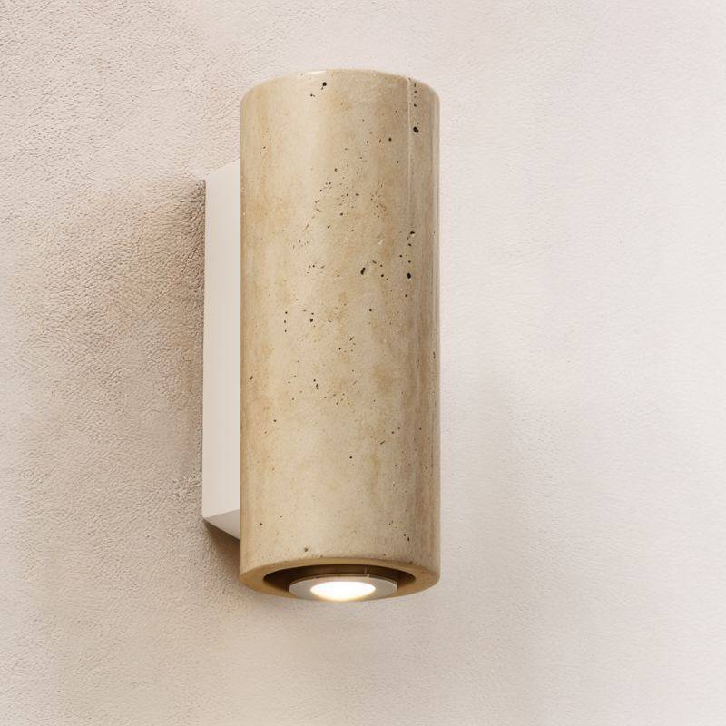 Travilo – Wandlamp van Travertijn | Modern Design | Warm LED