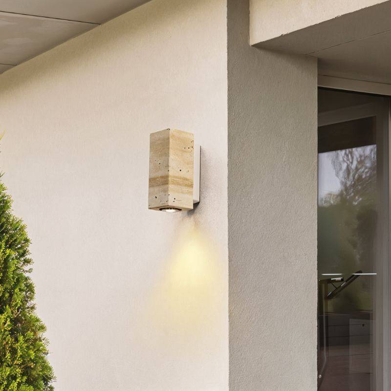 Travilo – Wandlamp van Travertijn | Modern Design | Warm LED