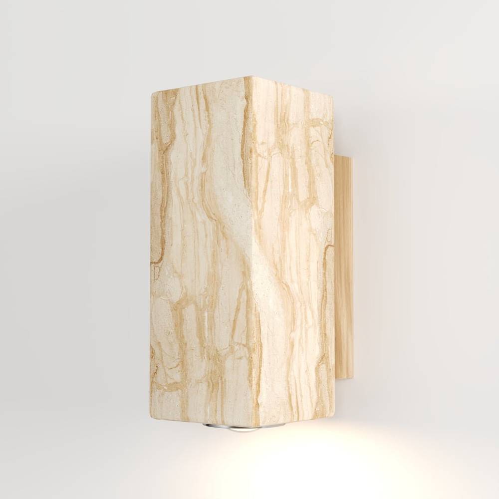 Travilo – Wandlamp van Travertijn | Modern Design | Warm LED