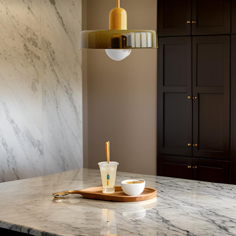 Macaron- hanglamp met gekleurd glas en modern design