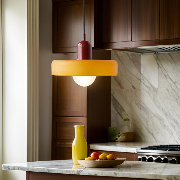 Macaron- hanglamp met gekleurd glas en modern design