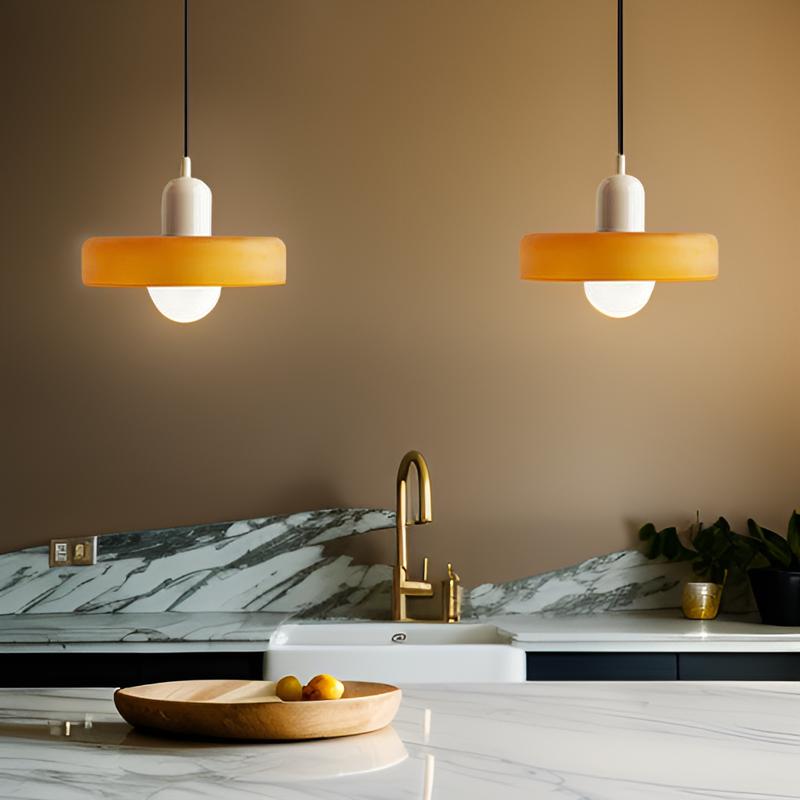 Macaron- hanglamp met gekleurd glas en modern design