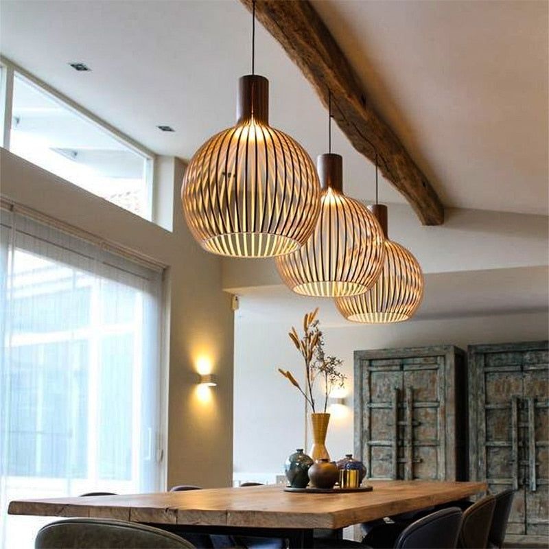 Craftedlight | Sfeervolle Handgemaakte Houten Hanglamp
