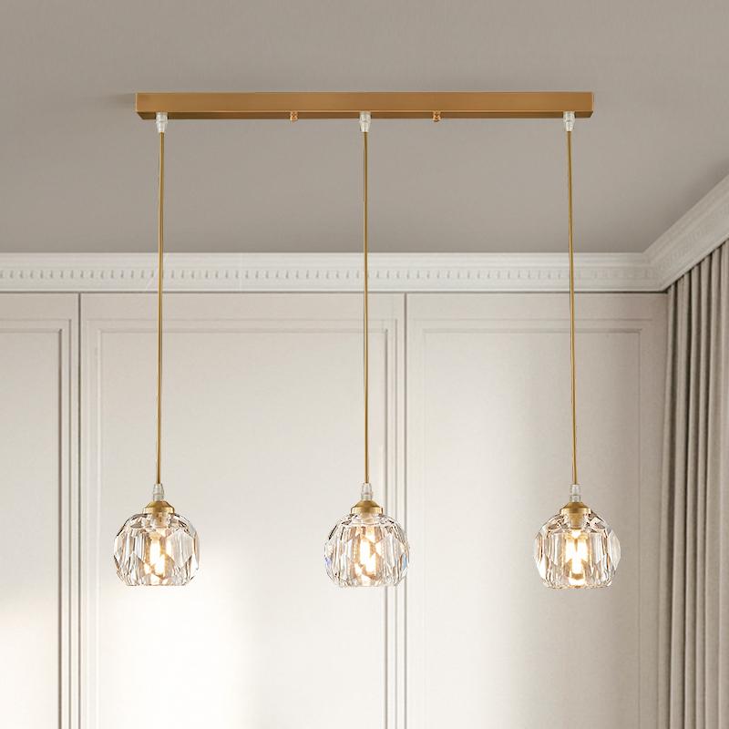 3-Lichts Helder Kristallen Schaduw Hanglamp