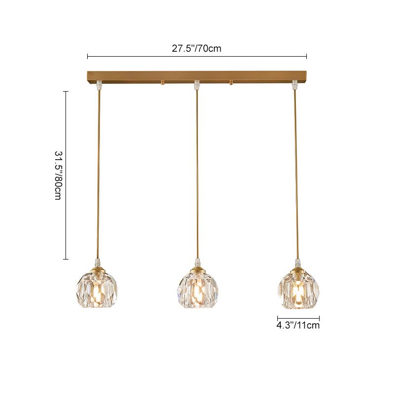 3-Lichts Helder Kristallen Schaduw Hanglamp