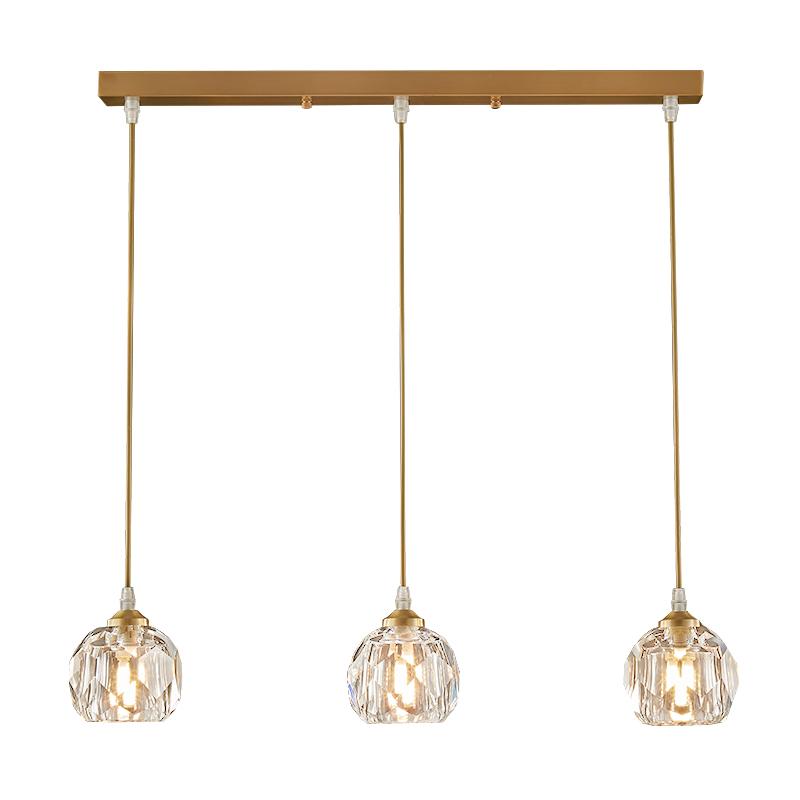 3-Lichts Helder Kristallen Schaduw Hanglamp