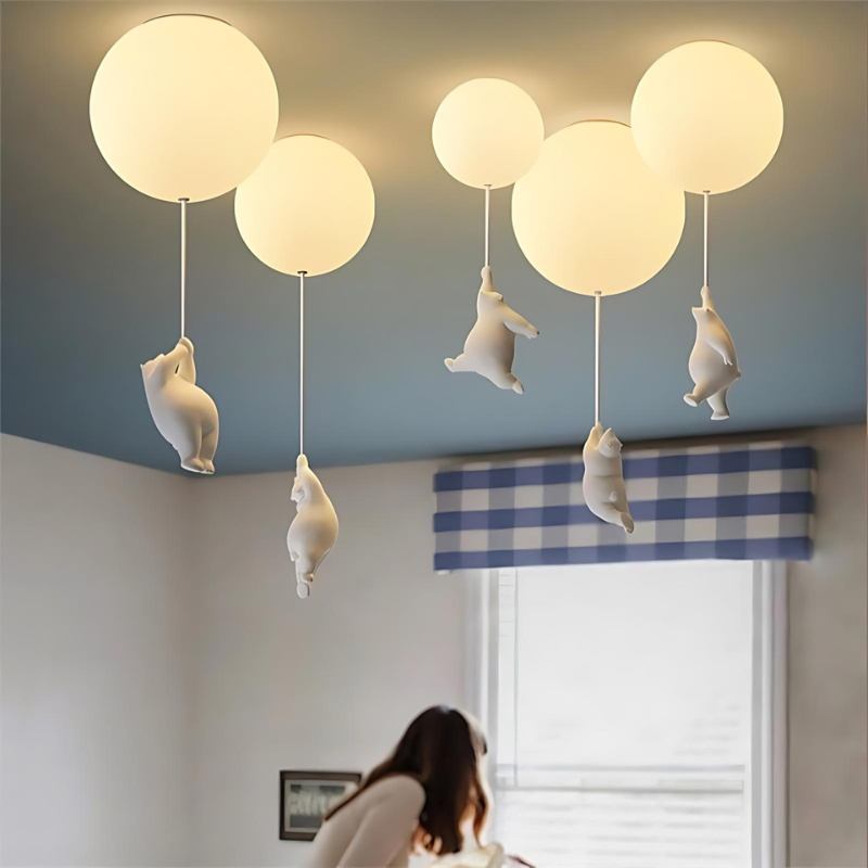 Up – Plafondlamp met Berenballon | Kinderkamer Verlichting | LED | 4 Formaten