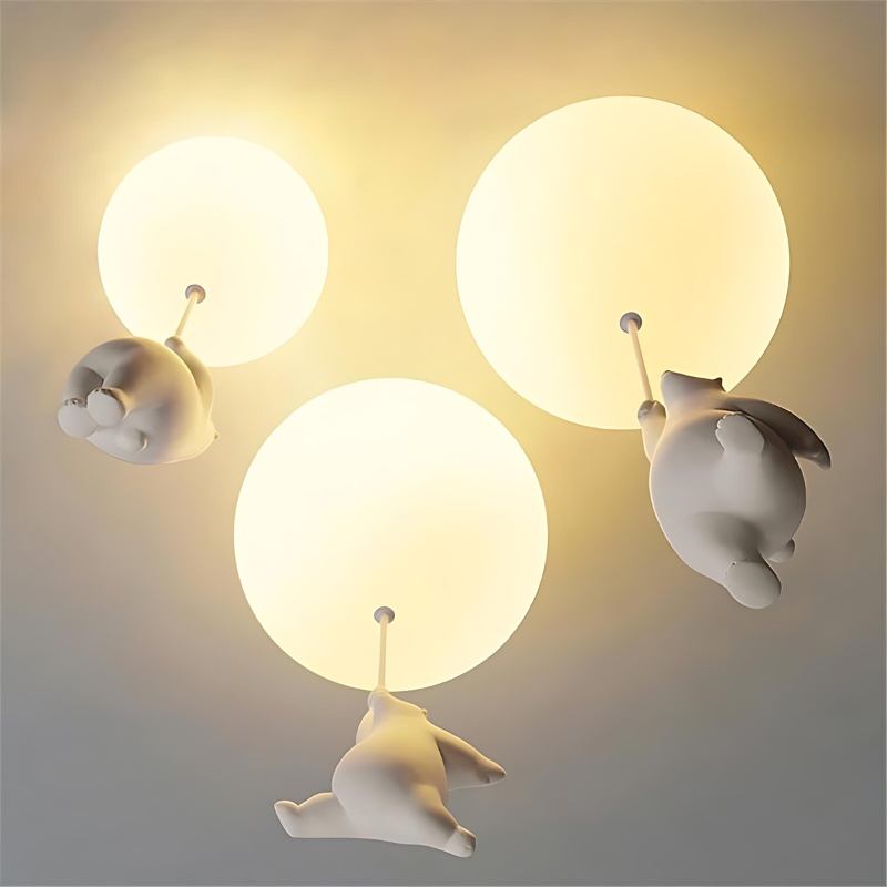 Up – Plafondlamp met Berenballon | Kinderkamer Verlichting | LED | 4 Formaten