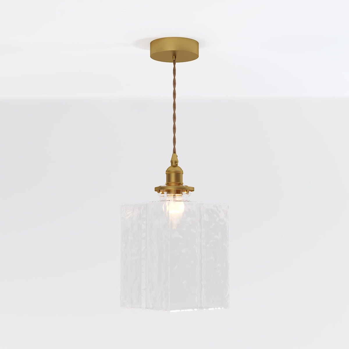 VerglaCube | Moderne Hanglamp – Glas & Textuur – LED Verlichting – Kunstobject voor Woonruimte of Galerie