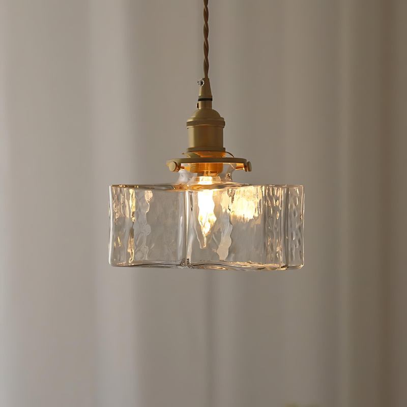 VerglaCube | Moderne Hanglamp – Glas & Textuur – LED Verlichting – Kunstobject voor Woonruimte of Galerie