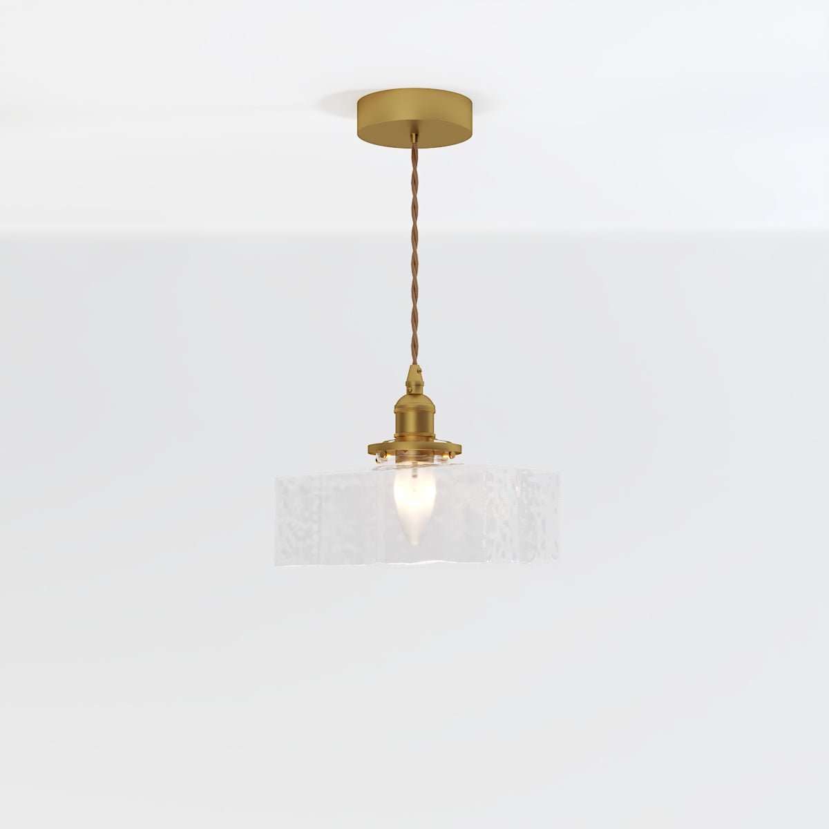 VerglaCube | Moderne Hanglamp – Glas & Textuur – LED Verlichting – Kunstobject voor Woonruimte of Galerie